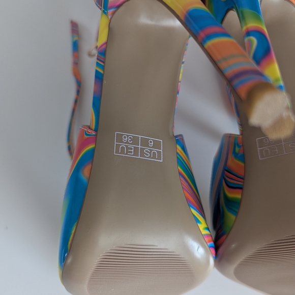 Colorful Strappy Heels by Romy - Picture 6 of 7